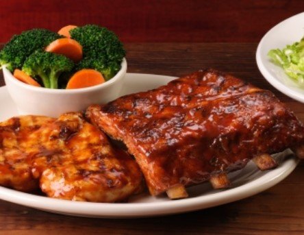 grilled bbq chicken and ribs