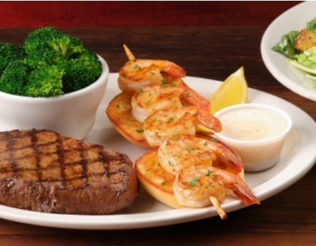 sirloin and grilled shrimp